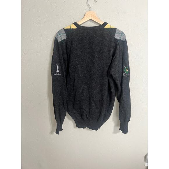 Vintage St Andrews Links 1990 Open Championship Wool Argyle Grandpa Sweater - Picture 3 of 8